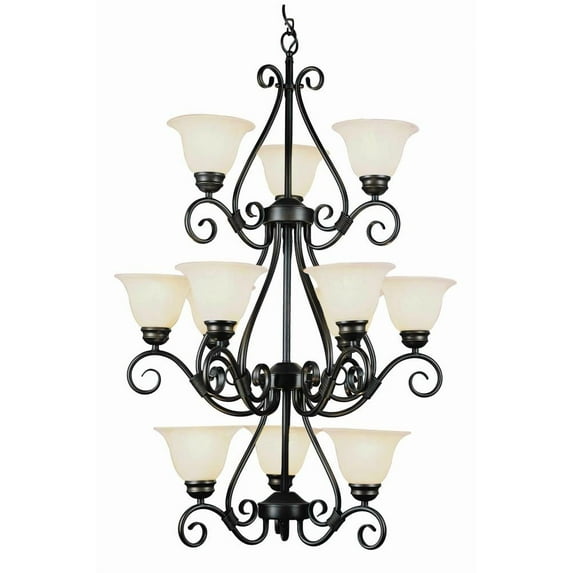 Trans Globe Lighting - New Century - Twelve Light Chandelier Pewter Finish with