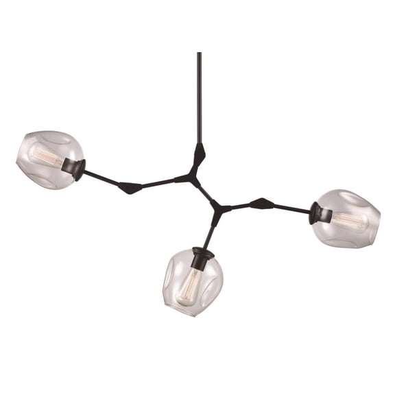 Trans Globe Lighting Pnd-2091 Quantum 3 Light 30" Wide Abstract Pendant - Black