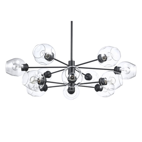 Trans Globe Lighting PND-2127 BK Clusters 12 Light 40" Wide Pendant - Black