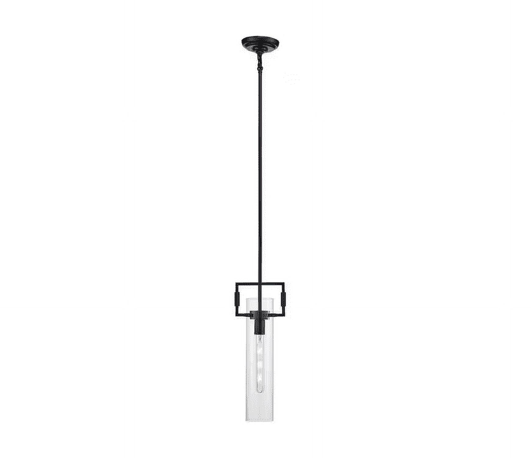 Mie 7" Black Contemporary Mini Pendant with Clear Glass Shade
