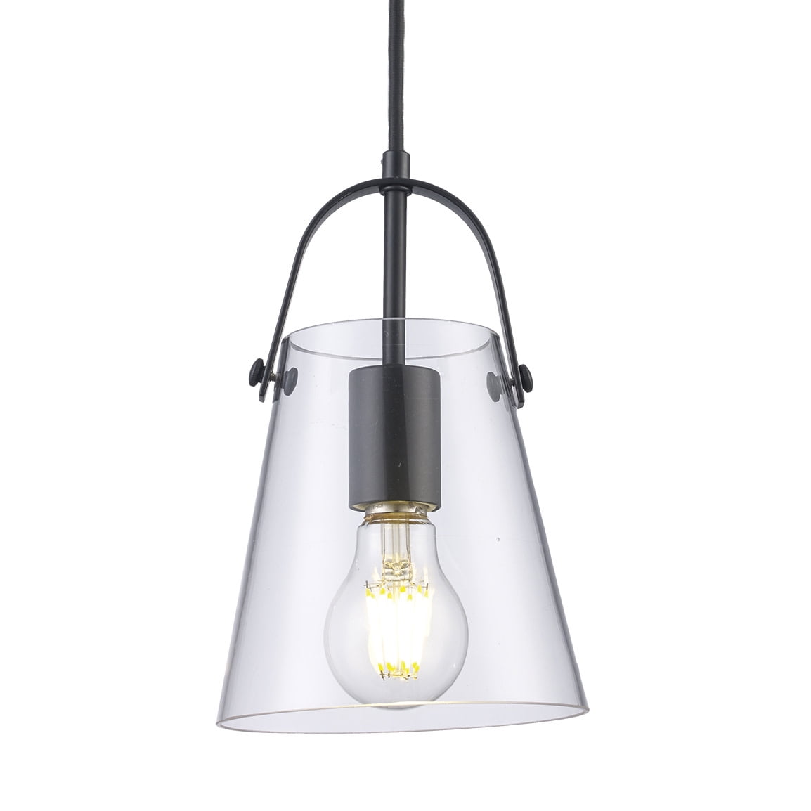 Curry Black Mini Pendant Light with Clear Glass Shade