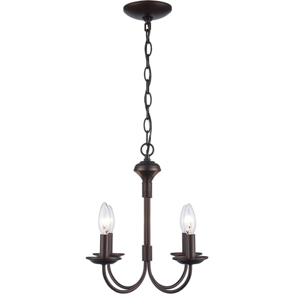 Trans Globe Lighting TG9014 ROB Candle Collection Fifteen Inch Four Light Ceiling Chandelier I in an Oil Rubbed Bronze Finish I Traditional Style Light Fixture I