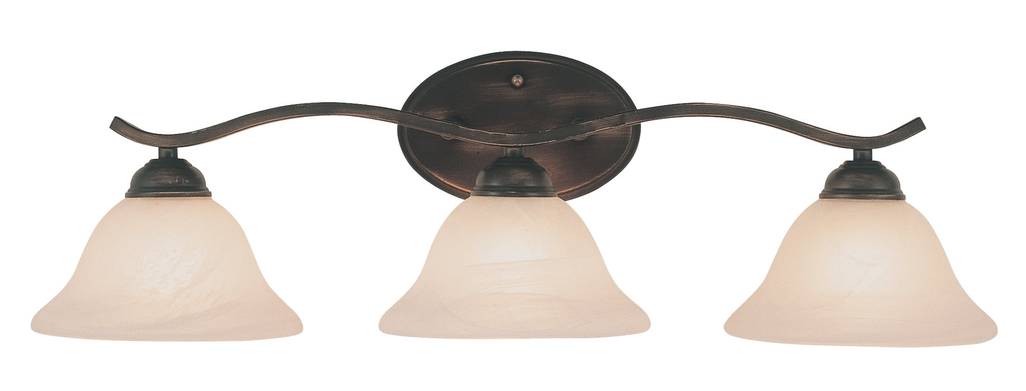 Hollyslope 26" Bronze Three-Light Vanity Bar with Marbleized Glass