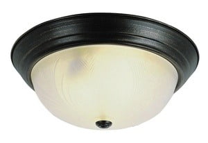 Beveled Brushed Nickel 15" Flush Mount with Frosted Leaf Glass