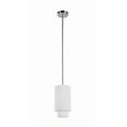 thumbnail image 1 of One Light Brushed Nickel Drum Shade Mini Pendant, 1 of 2