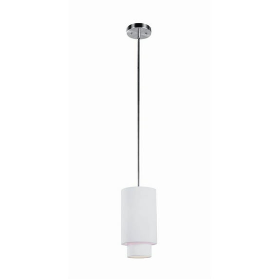 One Light Brushed Nickel Drum Shade Mini Pendant