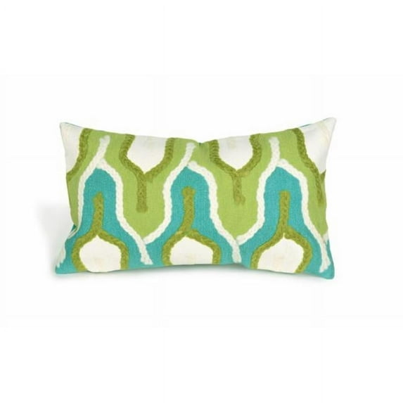 Trans-Ocean Import 7SC1S419706 Visions III 4197-06 Hand Made Crochet Tower Pillow, Green - 12 x 20 in.