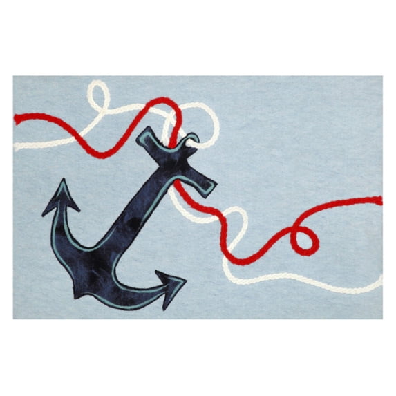 Trans Ocean Import Co Liora Manne Anchor Blue Indoor/Outdoor Doormat