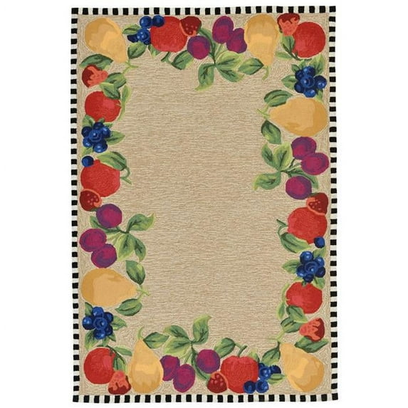 Trans-Ocean Imports FTP57240944 5 ft. x 7 ft. 6 in. Liora Manne Frontporch Fruits Indoor & Outdoor Rug - Multicolor