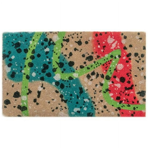 Trans-Ocean Imports NTR12221644 18 x 30 in. Liora Manne Natura Graffiti Outdoor Machine Made Rectangle mat - Multi Color