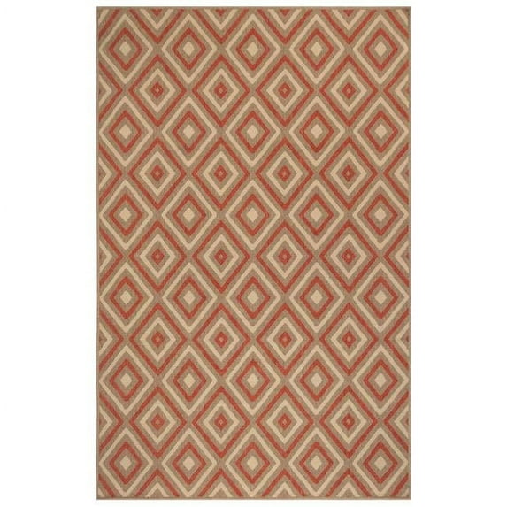 Trans-Ocean Imports RVI58764124 4 ft. 10 in. x 7 ft. 6 in. Liora Manne Riviera Nested Diamond Indoor & Outdoor Wilton Woven Rug - Red