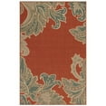 thumbnail image 1 of Trans-Ocean Imports RVI69764824 6 ft. 6 in. x 9 ft. 3 in. Liora Manne Riviera Ornamental Leaf Indoor & Outdoor Rug Wilton Woven Rectangular Rug - Red, 1 of 5
