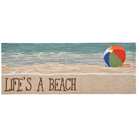 Trans Ocean by Liora Manne Frontporch Life's a Beach Sand 2'3" x 6'6" Rug
