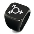 thumbnail image 1 of Trans Pride Jewelry Mens Stainless Steel Polished Transgender Symbol Signet Ring Male Female Gay LGBT Thumb Ring Gender Identity Gifts for Transgender, #7, 1 of 7