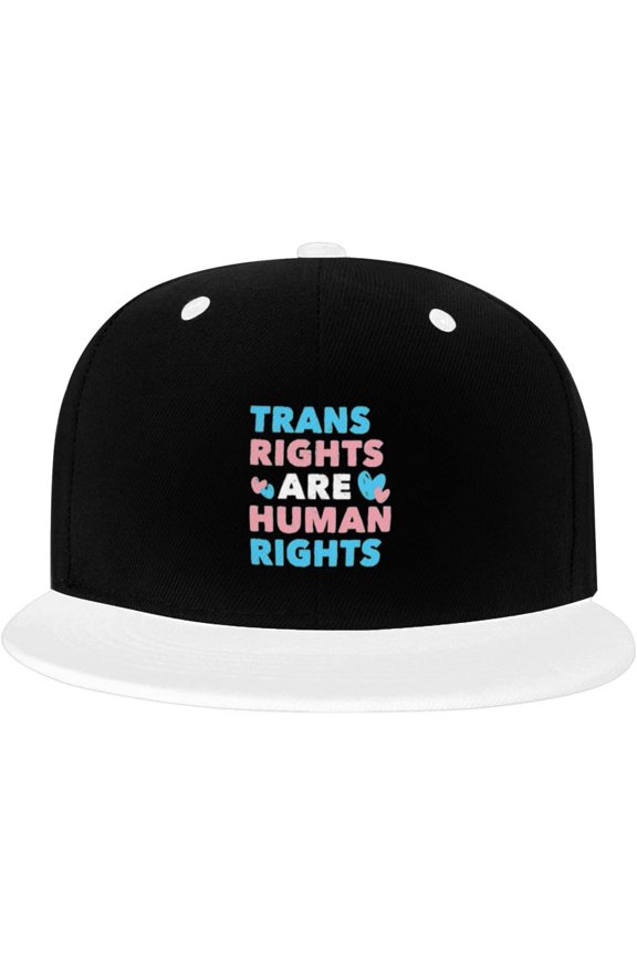 Trans Right are Human Rights Transgender LGBT Trucker Hat Baseball Cap Women Men Dad Hat Snapback Hat Cowboy Hat White