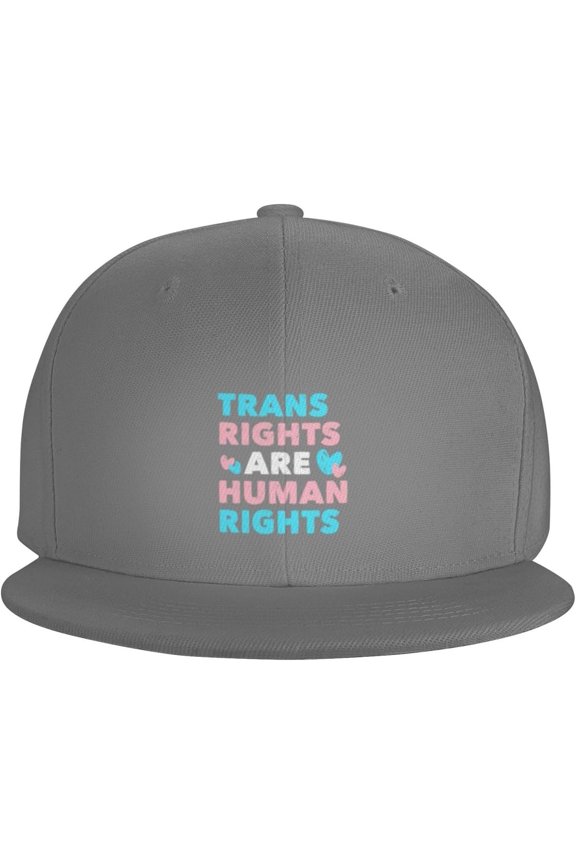 Trans Right are Human Rights Transgender LGBT Trucker Hat for Men Baseball Cap Women Dad Hat Snapback Hat Black
