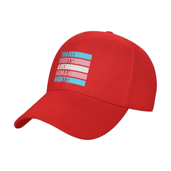 Trans Rights Are Human Rights Baseball Cap Adjustable Trucker Sun Hat Outdoor Sport Casquette Hats for Men Women Red
