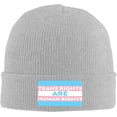 thumbnail image 1 of Trans Rights are Human Rights LGBT Beanie Hat Men Winter Knit Hat Women Slouchy Skull Cap Hedging Hat Black, 1 of 8