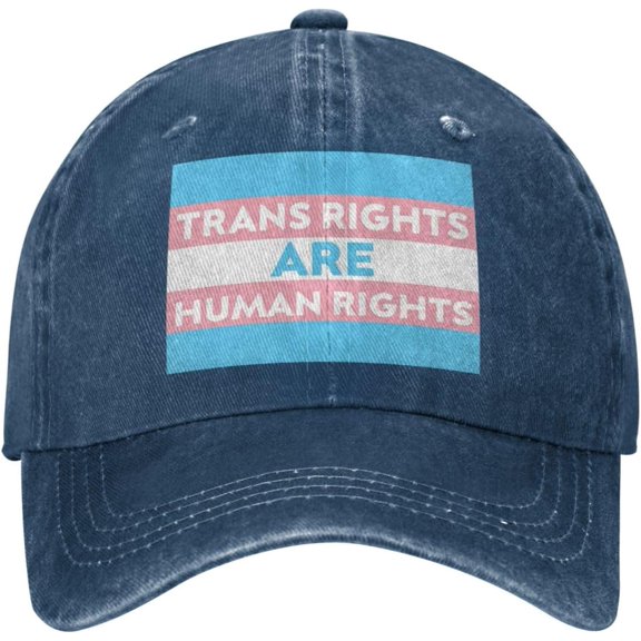 Trans Rights are Human Rights LGBT Cowboy Hat Men Vintage Baseball Cap Women Dad Hat Adjustable Trucker Hat Black