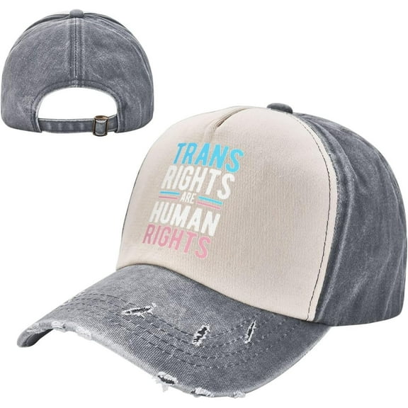 Trans Rights are Human Rights LGBT Cowboy Hat Men Vintage Baseball Cap Women Trucker Hat Dad Hat Sun Hat Dark Red