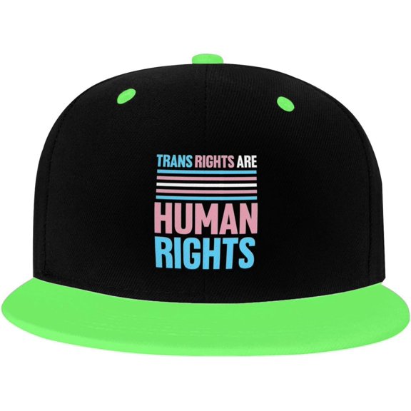 Trans Rights are Human Rights LGBT Gift Trucker Hat Baseball Cap Women Men Dad Hat Snapback Hat Cowboy Hat White