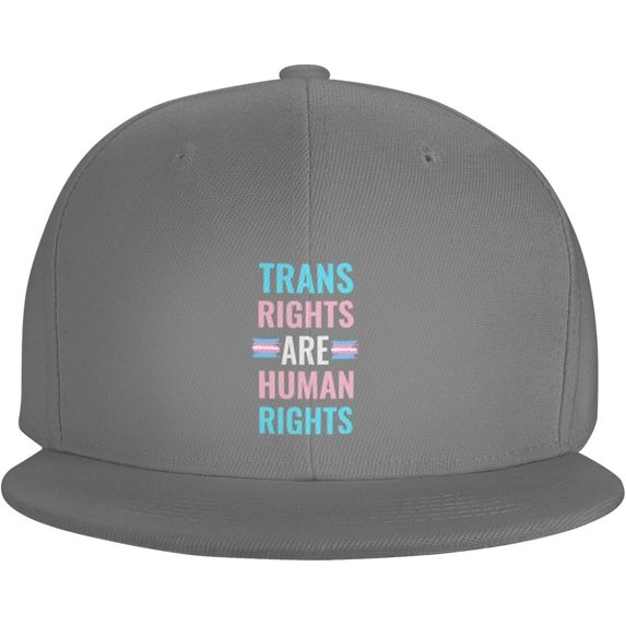 Trans Rights are Human Rights LGBT Gift Trucker Hat for Men Baseball Cap Women Dad Hat Adjustable Snapback Hat Black