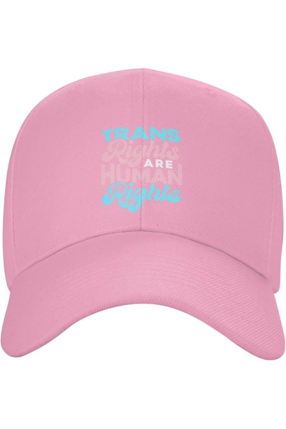 Trans Rights are Human Rights LGBT Gifts Baseball Cap Women Trucker Hat Men Dad Hat Sun Hat Cowboy Hat Black