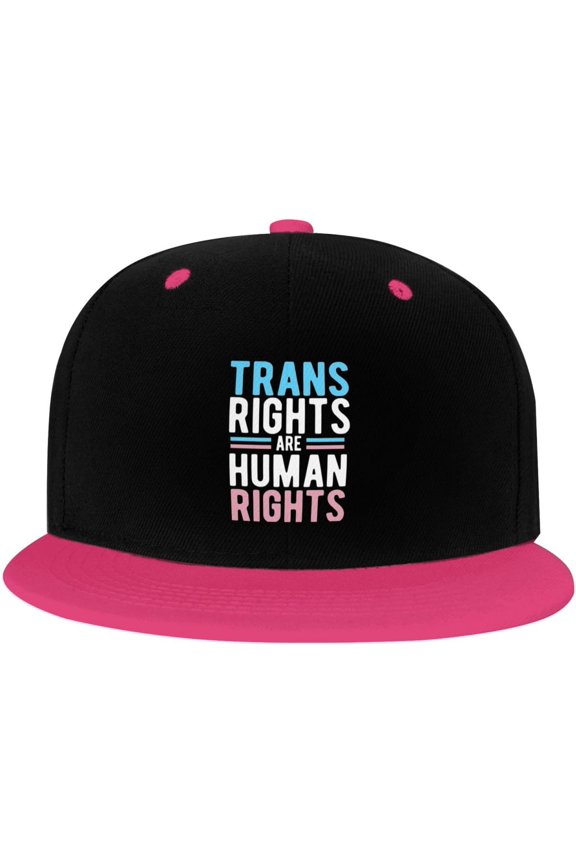 Trans Rights are Human Rights LGBT Trucker Hat Baseball Cap Women Men Dad Hat Adjustable Snapback Hat Cowboy Hat White