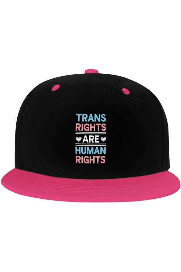 Trans Rights are Human Rights LGBT Trucker Hat Baseball Cap Women Men Dad Hat Adjustable Snapback Hat Cowboy Hat White