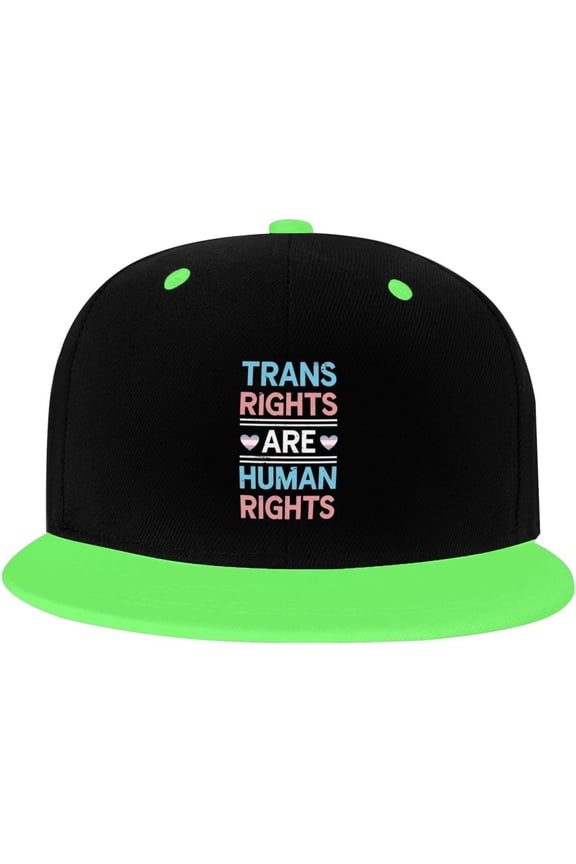 Trans Rights are Human Rights LGBT Trucker Hat Baseball Cap Women Men Dad Hat Adjustable Snapback Hat Cowboy Hat White
