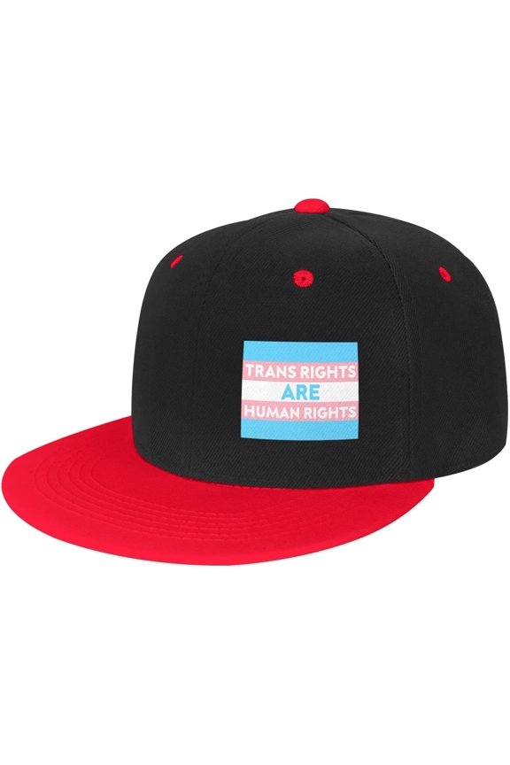 Trans Rights are Human Rights LGBT Trucker Hat Men Baseball Cap Women Dad Hat Sun Hat Adjustable Ponytail Hat White