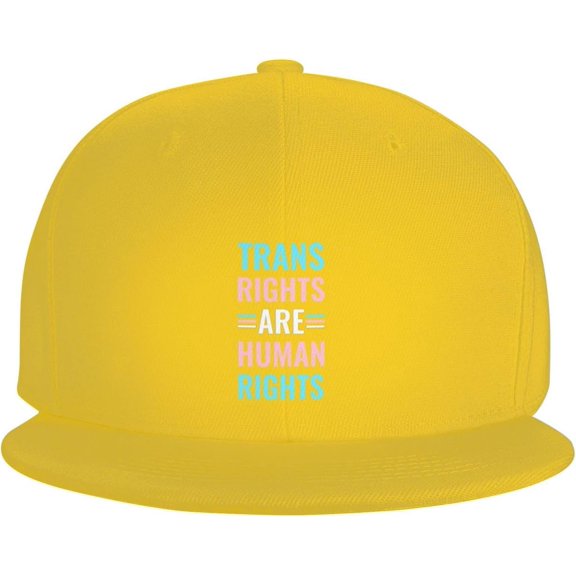 Trans Rights are Human Rights LGBT Trucker Hat for Men Baseball Cap Women Dad Hat Adjustable Snapback Hat Black