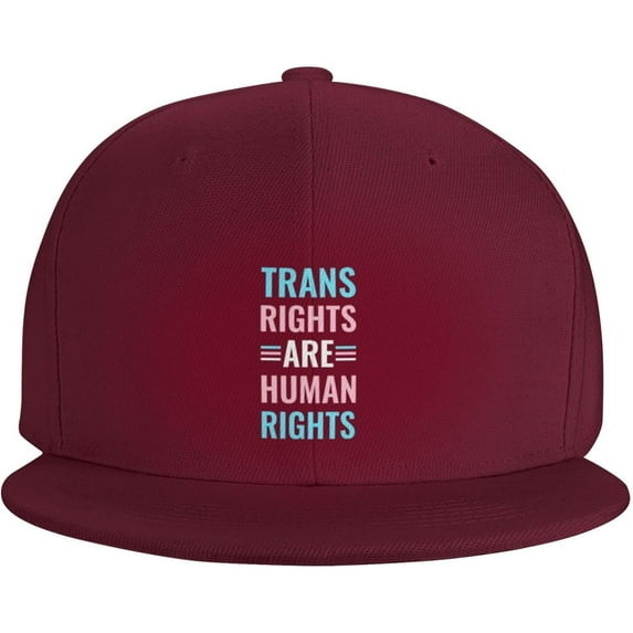 Trans Rights are Human Rights LGBT Trucker Hat for Men Baseball Cap Women Dad Hat Adjustable Snapback Hat Black