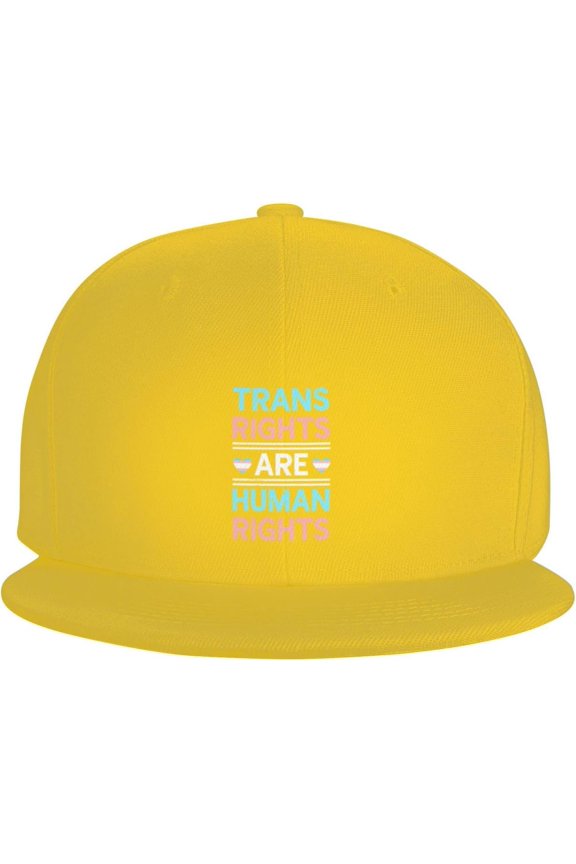Trans Rights are Human Rights LGBT Trucker Hat for Men Baseball Cap Women Dad Hat Adjustable Snapback Hat Black
