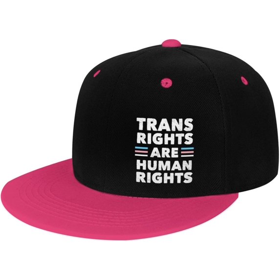 Trans Rights are Human Rights Transgender LGBT Gifts Trucker Hat Baseball Cap Women Men Dad Hat Snapback Hat White