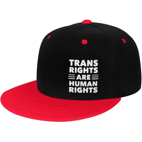 Trans Rights are Human Rights Transgender LGBT Gifts Trucker Hat Baseball Cap Women Men Dad Hat Snapback Hat White