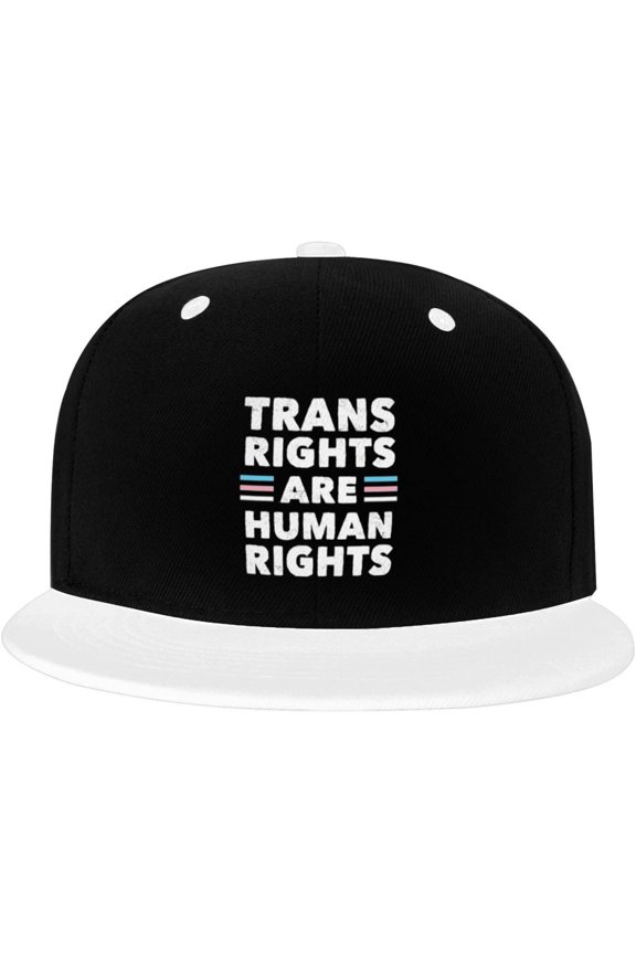 Trans Rights are Human Rights Transgender LGBT Gifts Trucker Hat Baseball Cap Women Men Dad Hat Snapback Hat White