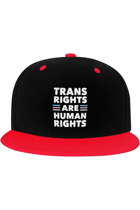 Trans Rights are Human Rights Transgender LGBT Gifts Trucker Hat Baseball Cap Women Men Dad Hat Snapback Hat White