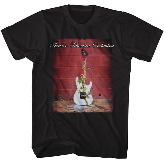 Trans Siberian Orchestra Rosy Guitar Black Adult T-Shirt Lt