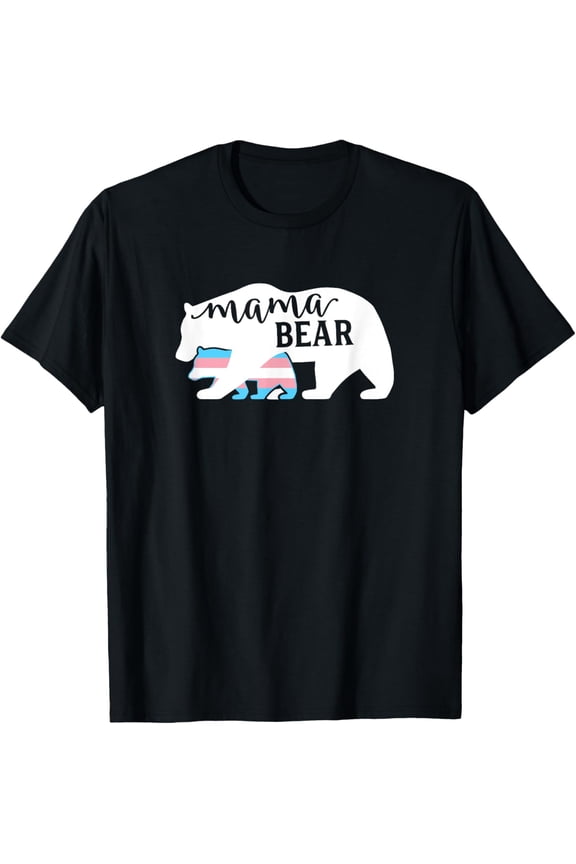Trans Transgender Mama Bear T-shirt LGBT Pride Flag Support T-Shirt