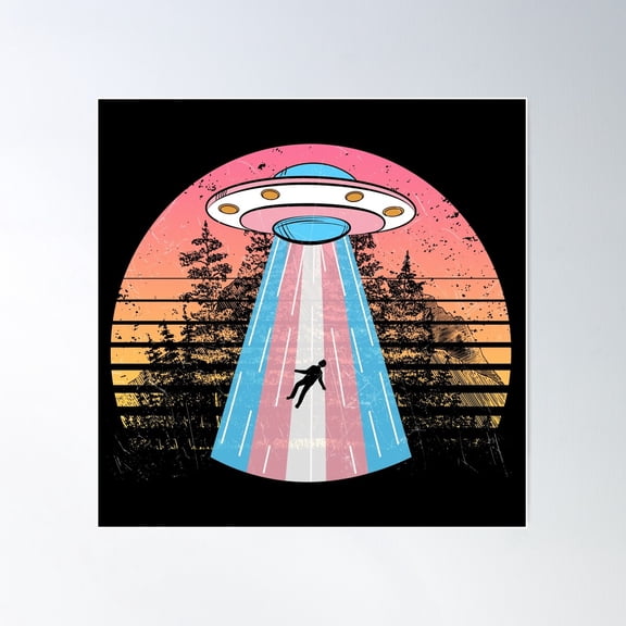 Trans Ufo Poster Wall Art, Modern Wall Decor For Living Room Bedroom, 30x30 UNFRAMED