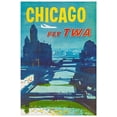 thumbnail image 1 of Trans World Airlines - Fly TWA - Chicago - 1960s - Vintage Travel Poster (24x36Inches-Framed), 1 of 6