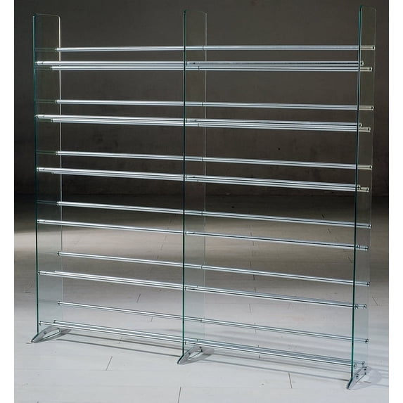 TransDeco Clear Tempered Glass Multimedia Storage DVD/CD Rack