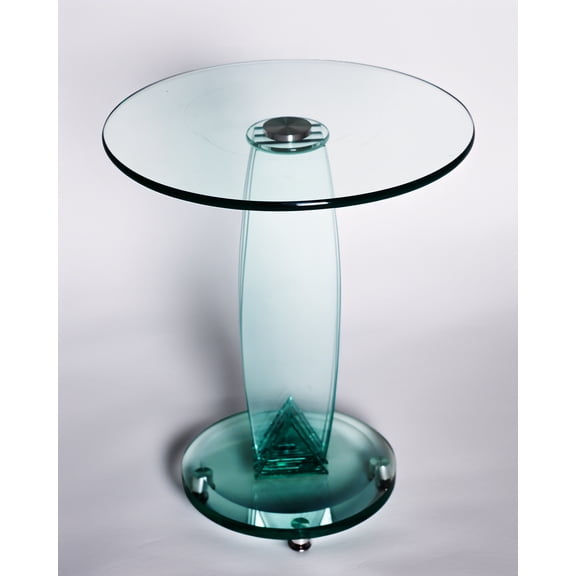 TransDeco Glass Pedestal Stand 22" Modern Tempered Glass Display Table Plant Flower Stand Fully Assembled