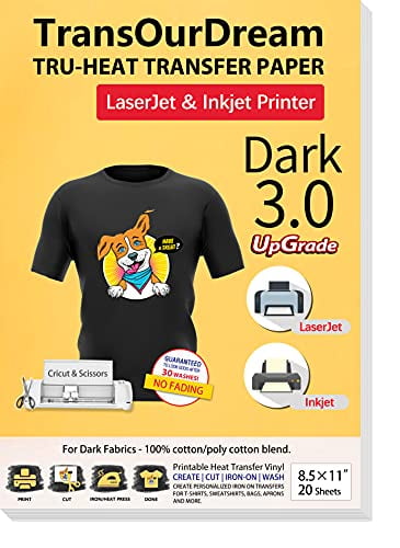 TransOurDream Iron on Heat Transfer Paper for T Shirts (20 Sheets 8 ...