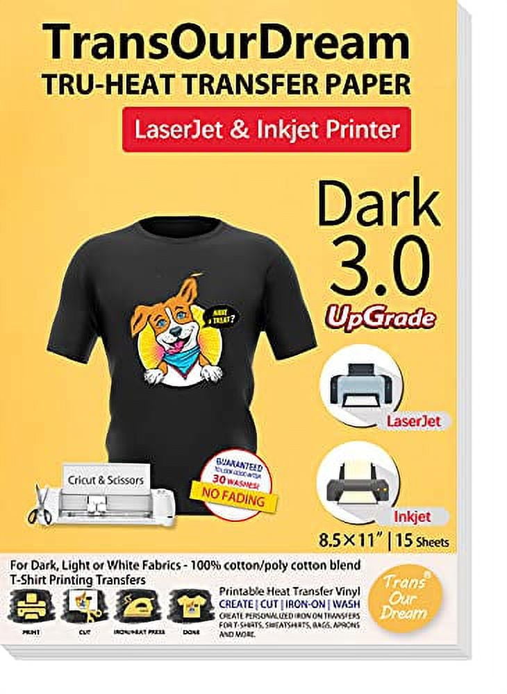NuFun Activities Printable Iron-on Heat Transfer Paper for Wood, 5 Sheets  8.5 x 11 inch, Long Lasting, Durable, Professional Quality, Easy DIY,  Non-Toxic, Made …