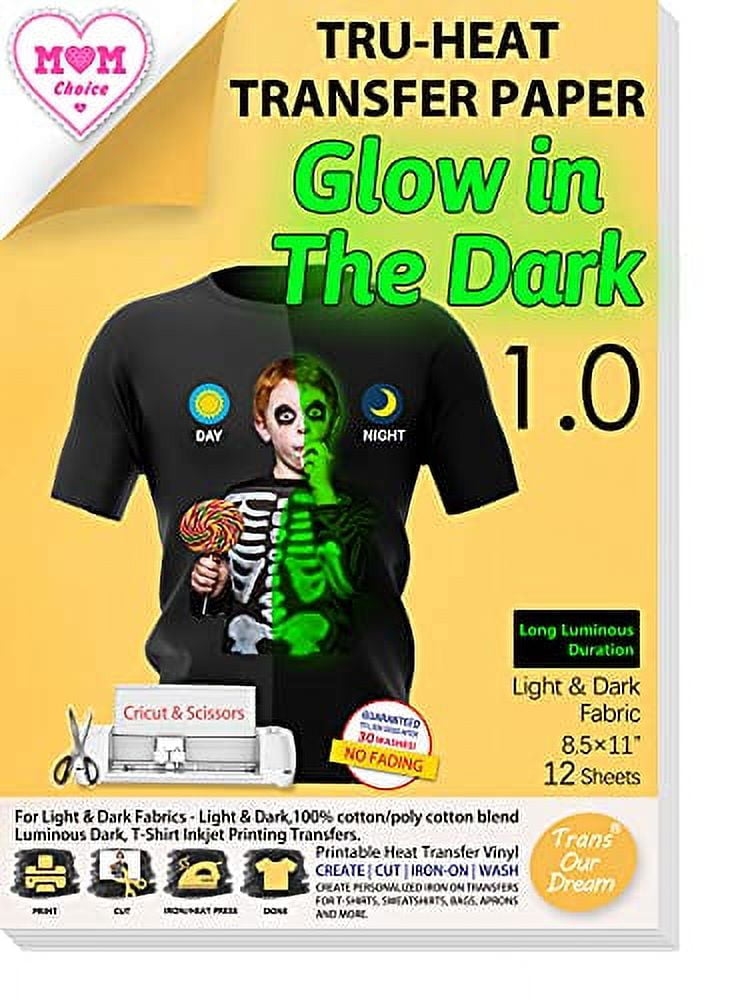 TransOurDream Luminous Iron On Heat Transfer Paper For T Shirts (12 ...