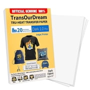 TransOurDream Transfer Paper for Dark Fabrics, Inkjet Printable, 8.5x11, 15 Iron on Heat Transfers Vinyl for T-Shirts