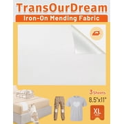 TransOurDream Tru-White Iron on Fabric Patches for Clothes, Extra Large Iron on Repair Patch for Clothing, Jeans, Sheets, Duvet Cover, Curtains&Sofa, Inside Use Fabric Patch,No Sewing3Pcs, 8.5"x11"