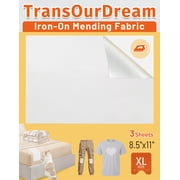 TransOurDream Tru-White Iron on Fabric Patches for Clothes, Extra Large Iron on Repair Patch for Clothing, Jeans, Sheets, Duvet Cover, Curtains&Sofa, Inside Use Fabric Patch,No Sewing3Pcs, 8.5x11